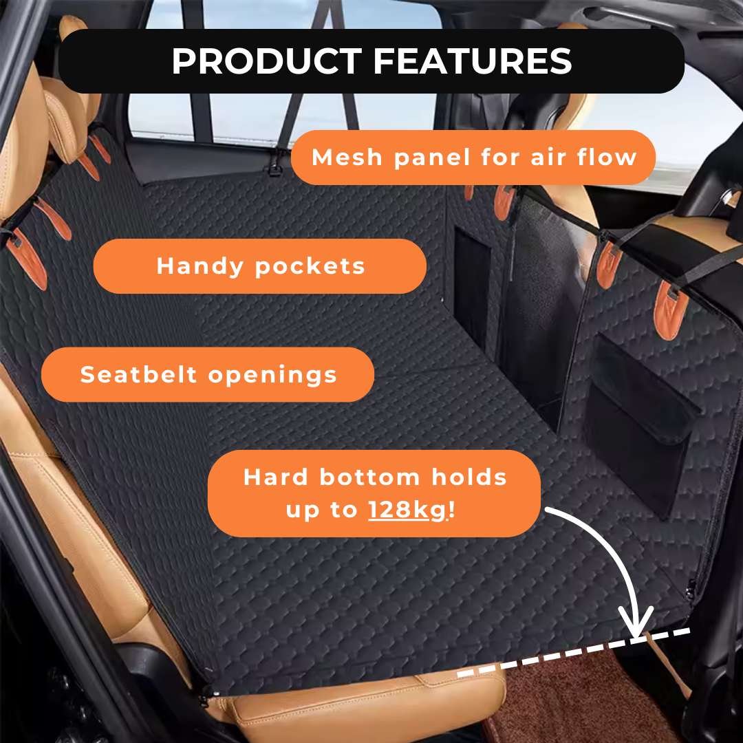 BarkBliss™️ Premium Hard Bottom Dog Car Seat Cover